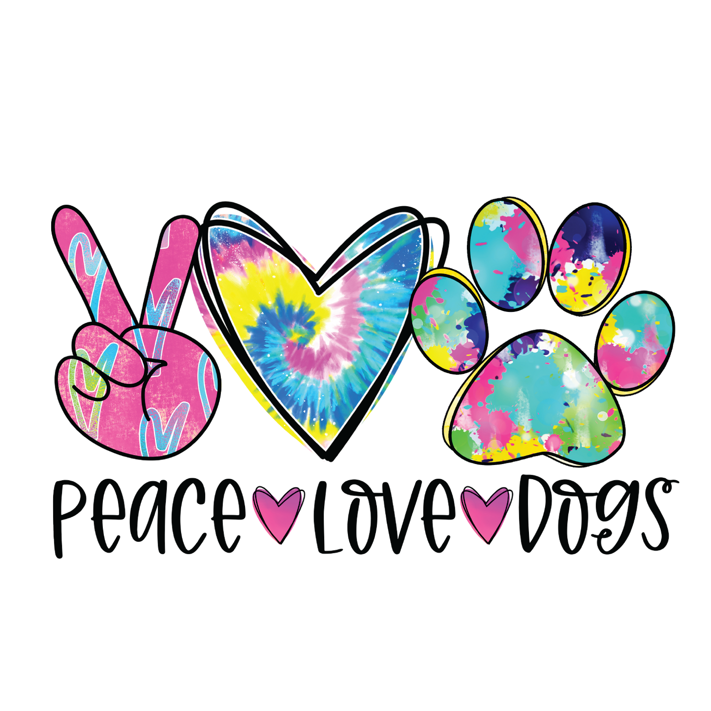 Peace Love Dogs Tie Dye