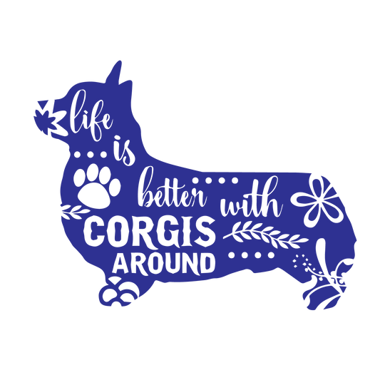 Corgi with inside words